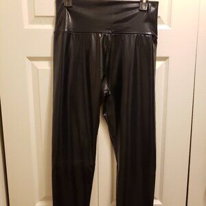 Sleek Black Faux Leather High-Rise Leggings | Edgy & Chic